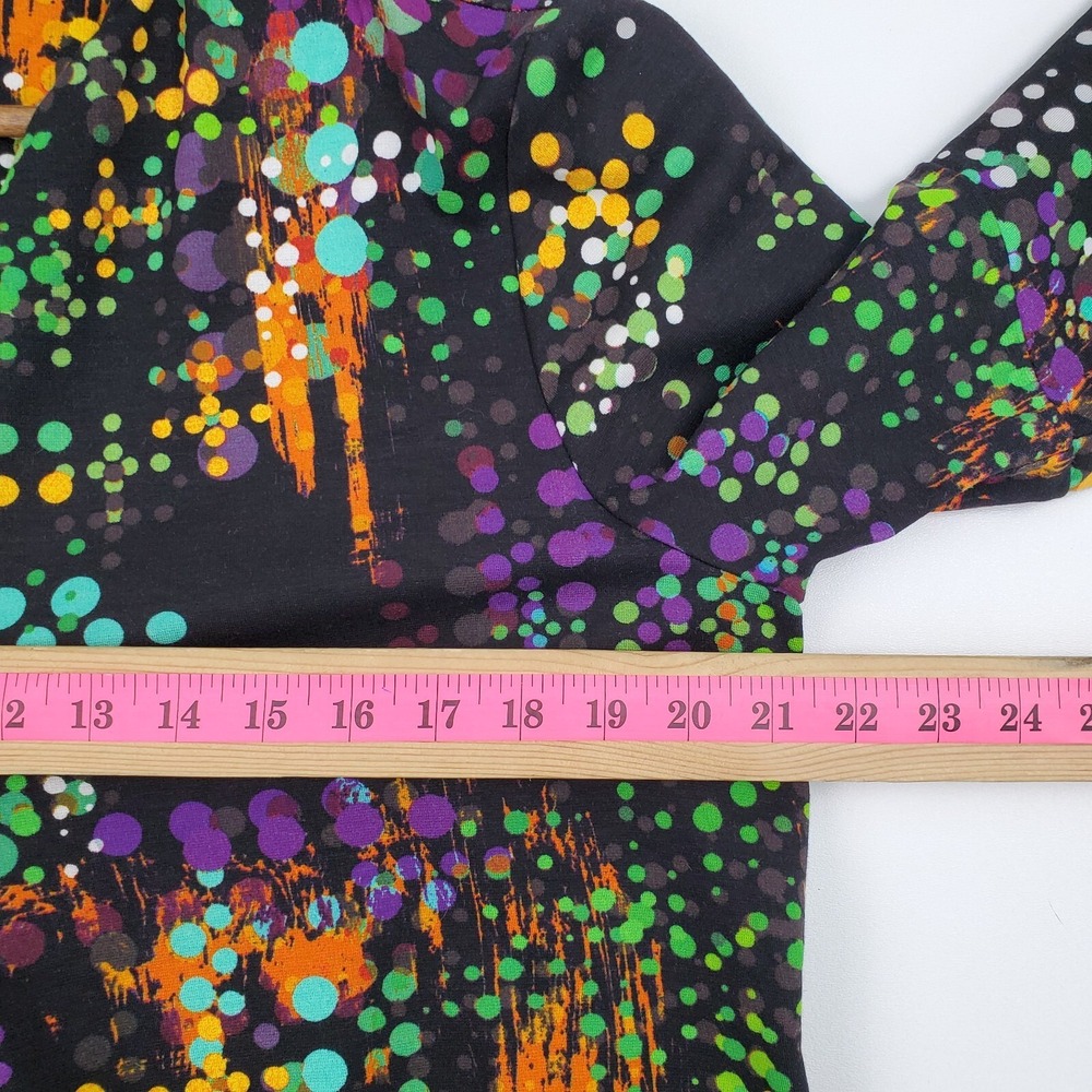 Lior Paris M Colorful‎ Abstract Dot Artsy Boutique Bell Sleeve Tunic Top - Picture 13 of 14
